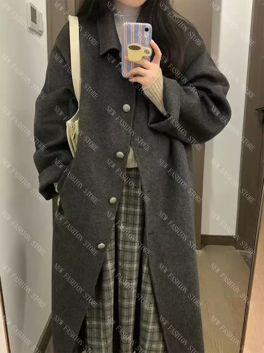 レディース秋冬新作韓系ミディアムコート-76