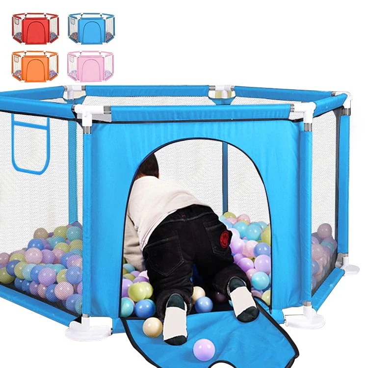 メガ割 ベビーサークル 扉付き メッシュサーク 洗える 六角形 屋内 子供 キッズ ソフト ボールプール ボールハウス おしゃれ 玩具収納 遊び場 コンパクト 男の子 女の子 赤ちゃん クリスマス プ