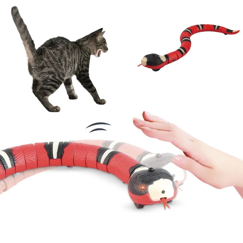 インタラクティブな猫のおもちゃ,自動スケルトン,スネーク,ティーチングプレイ,USB充電式,猫,犬,ペット用