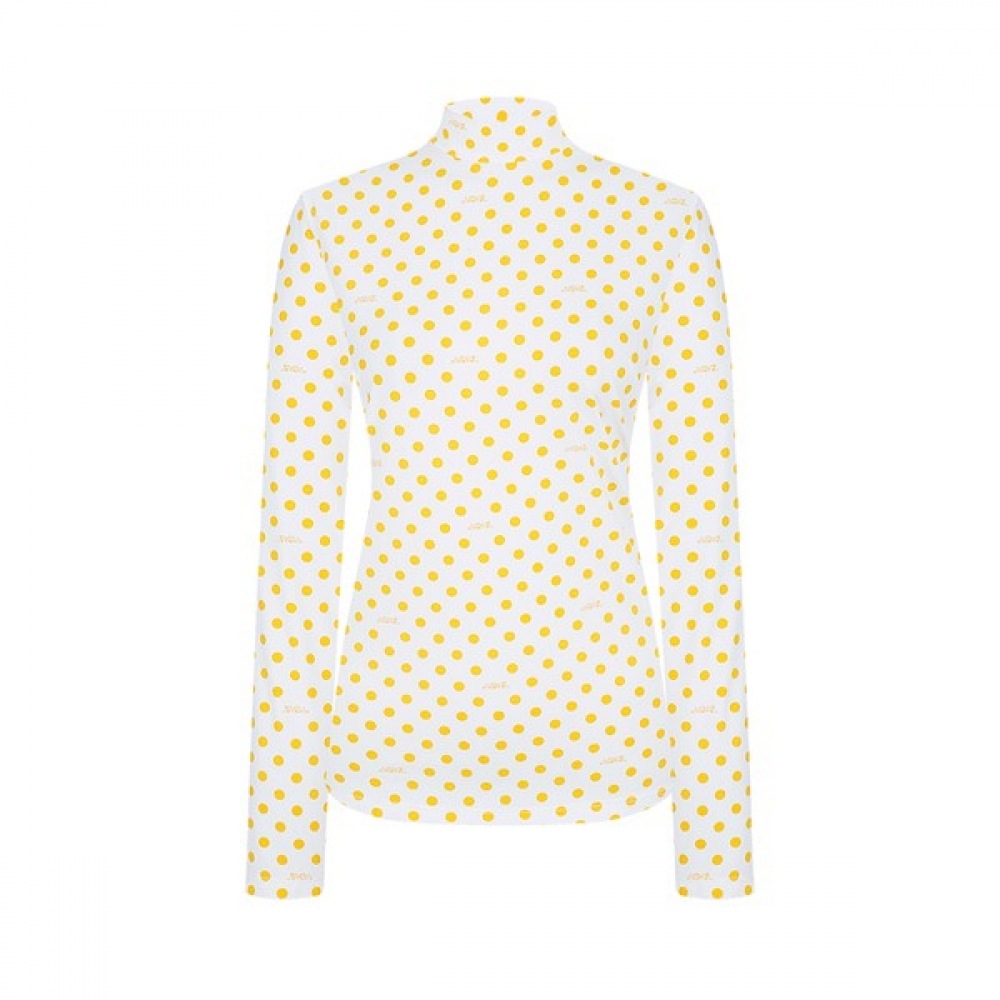 [ルイカステル] レディースカラードットポイントタートルネックTシャツ（クール）