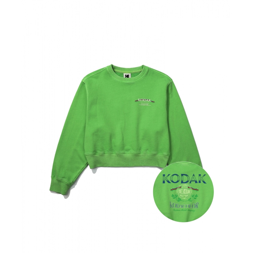 コダックカメラクラブピグメントクロップスウェットシャツ女性用グリーン