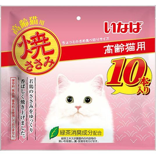 いなば （まとめ買い）いなばペットフード 焼ささみ 高齢猫用 10本 猫用おやつ 【×4】