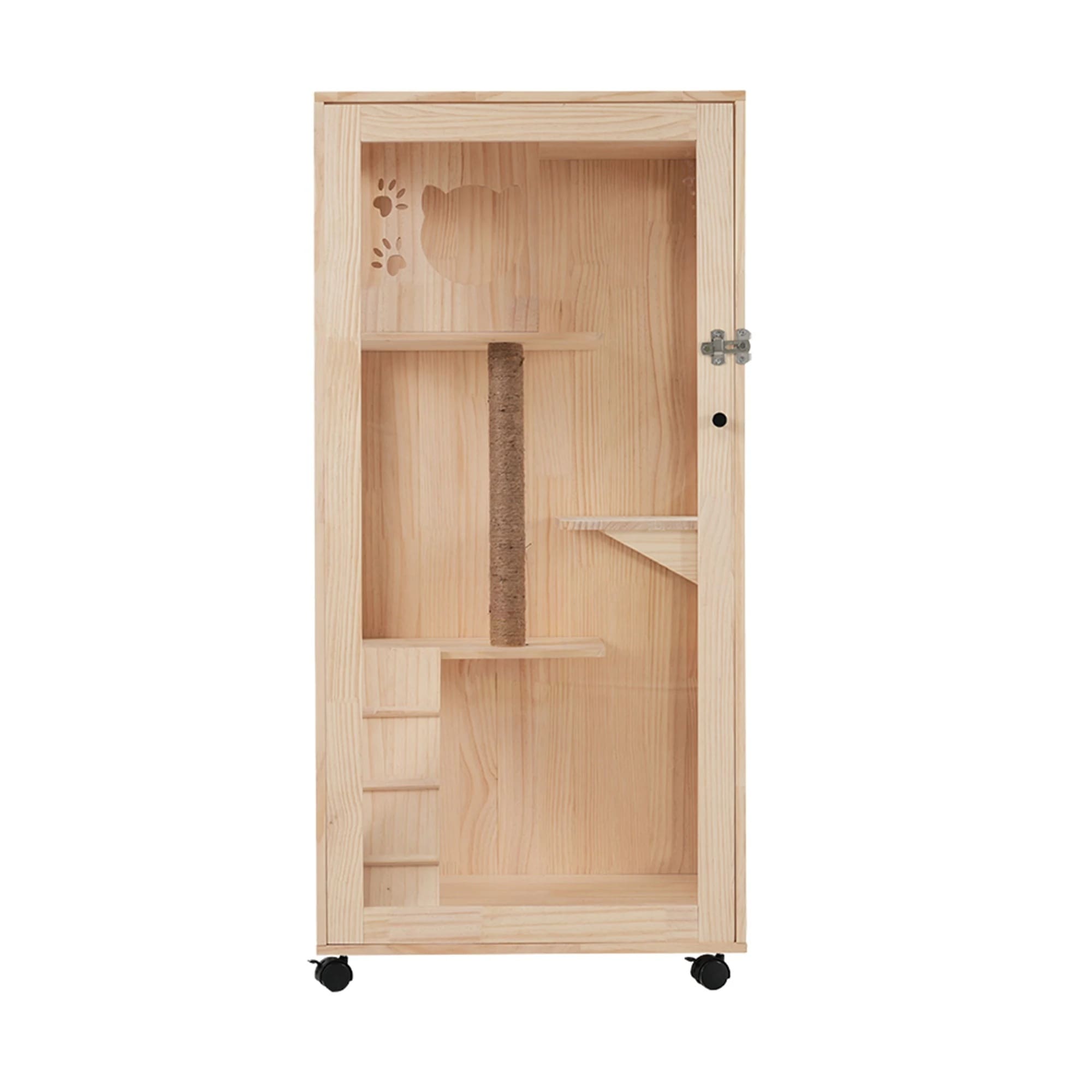 1432猫 ケージ キャットケージ ケージ 木製 猫 3段 高級感 ワイド 多頭飼い ペットケージ 猫ゲージ 大型 隠れ家 キャスター付き 多段 留守番 保護 脱走防止 幅広い 据え置き ペット用品