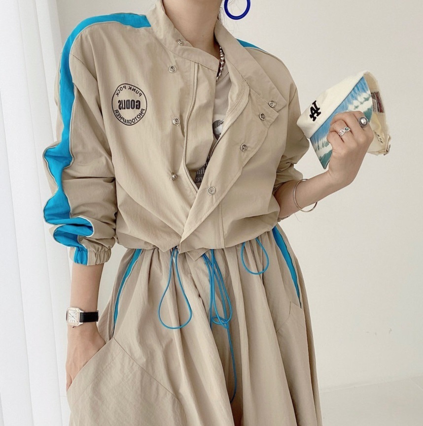 レディース 2カラー セットアップ ウインドブレーカー スカート ロング丈 5,698円