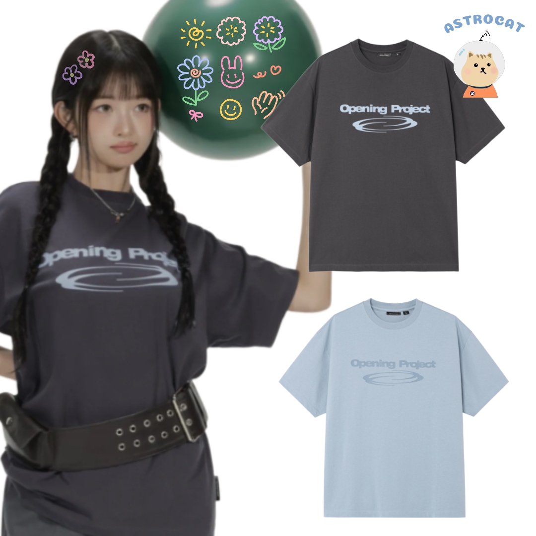 [IVEレイ着用]Identity T Shirt - Cool Grey Blue Grey