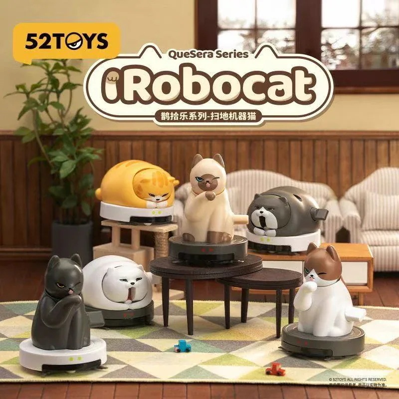 【公式正規品！3日出荷】52 TOYS 鹊拾楽シリース ルンバ風ロボットキャット 動くブラインドボックス ねじ巻きおもちゃ 癒し可愛いテスクトップ置物 プレゼントに最適