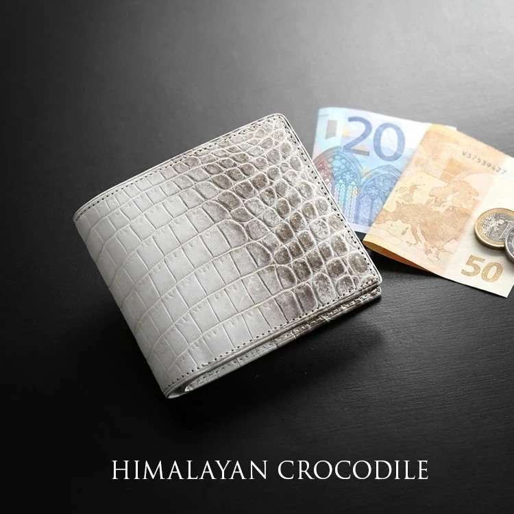 ヒマラヤクロコダイルレザー二つ折り財布日本製
