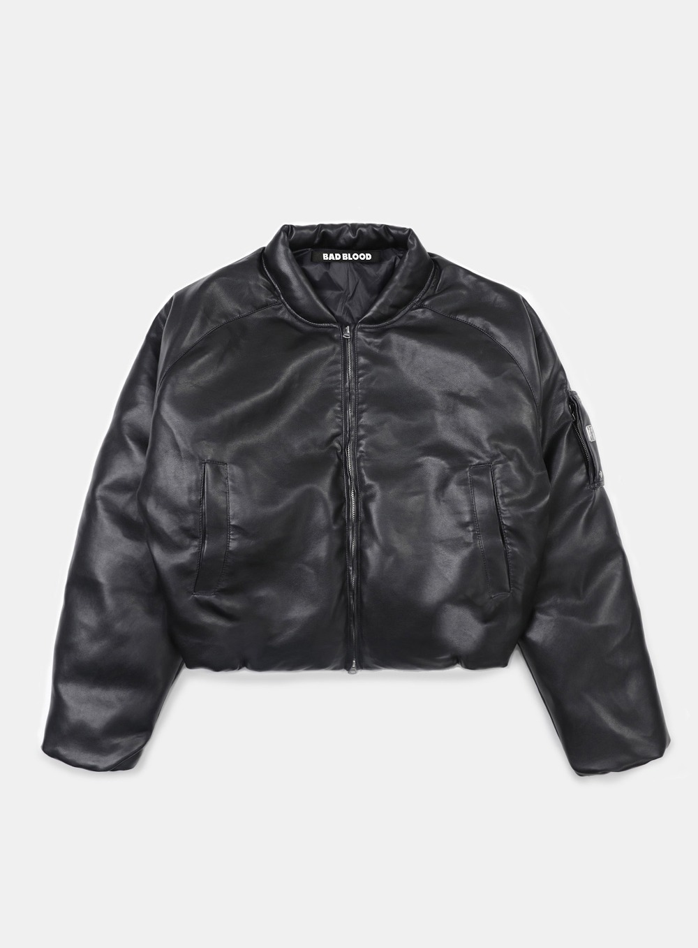 【BADBLOOD】 BS LEATHER PUFFER MA-1 JACKET : BLACK 27,010円
