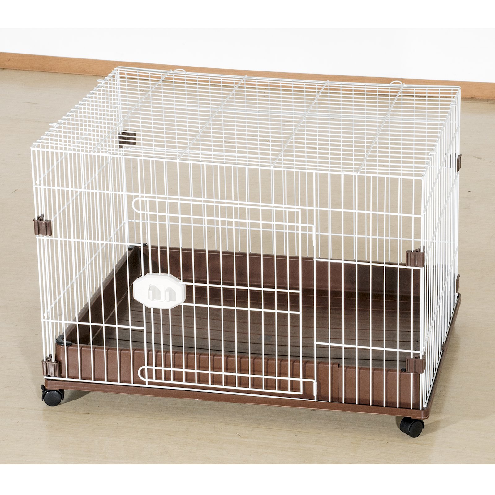 ジービー　犬用ケージ　ＦＷ－Ｄ１　ホワイトXブラウン　キャスター付き　幅９１０X奥行き６４０X高さ６２０ｍｍ　ＣＲＣ40―50―09―06―06