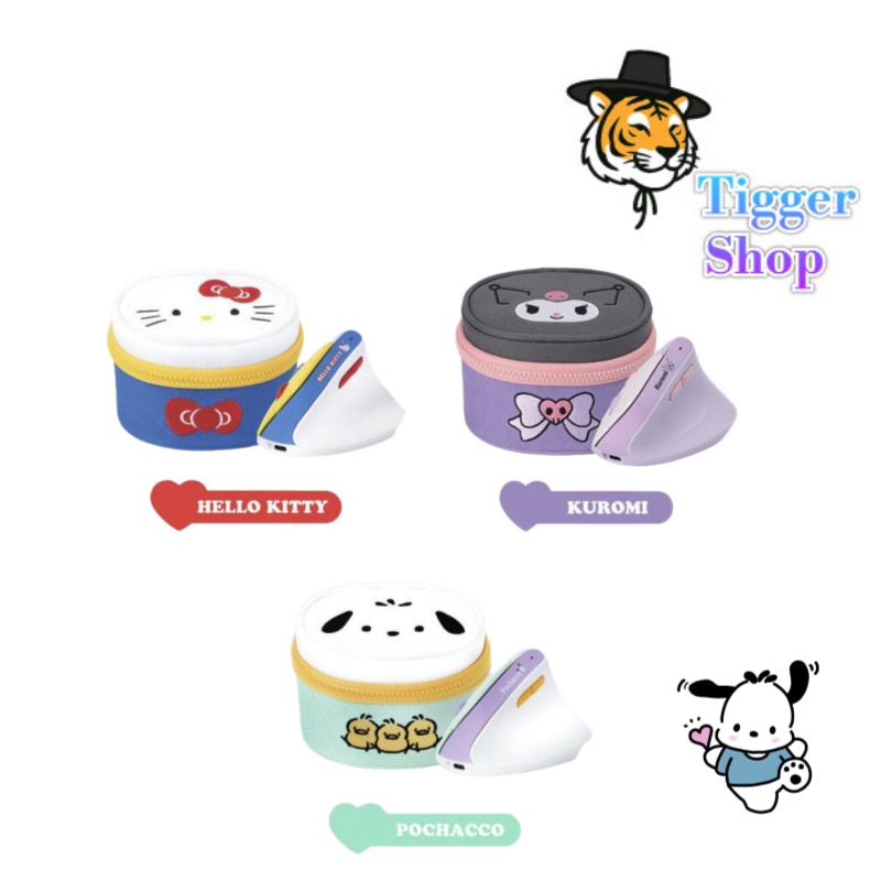 【+ポーチ贈呈】 ー バーティカル ワイヤレスマウス 3種の中から選択1 (ハローキティ/ポチャコ/クロミ)