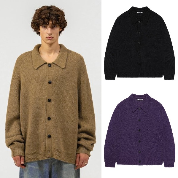 COLLAR BUTTON CARDIGAN 3色 新商品 韓国人気 男女共用 肝節期 韓国ファッション ストリートファッション