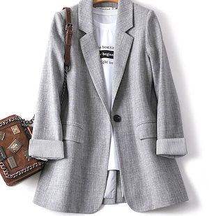 ブレザー スーツ レディース 40代 50代 七分袖テーラードジャケット オシャレスーツ 黒ブレザー