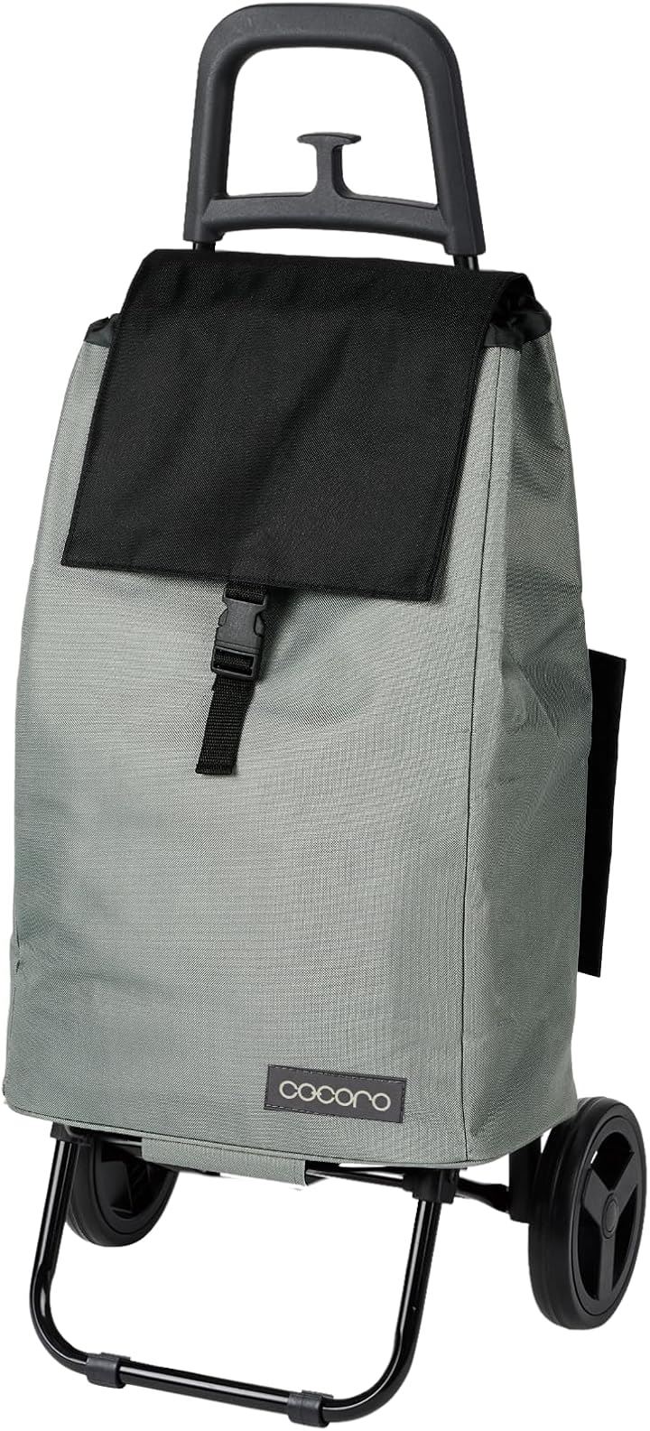 ショッピングカート 買い物カート 保冷 保温 Sサイズ 軽量2kg 大容量37L 小柄な方にも使いやすい 大きなタイヤでラクラク 折り畳み式 収納(グレーxブラック, Small)