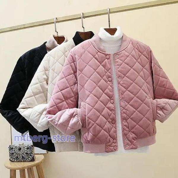 入荷コート中綿コートレディースキルティングコートスタジャンジャケット秋冬カジュアルスタジャン綿入りコートショット丈学生アウター大きいサイズ