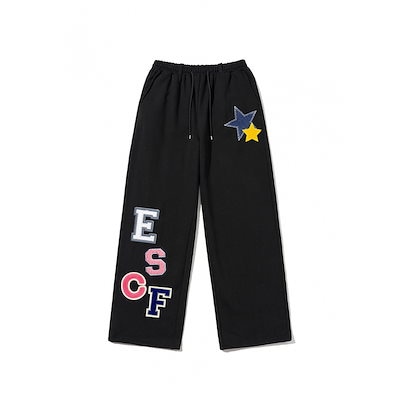 ESCAPEFROM パッチワークプリントスウェットパンツ ブラック ESCF 7,130円