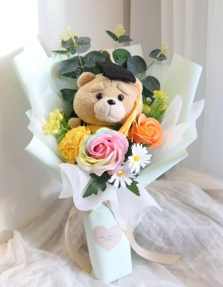 韓国＊TED ぬいぐるみ花束 石けん造花 HANDMADE＊2TYPE＊