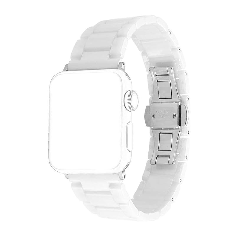 Sakulaya Apple Watch バンド セラミック製 アップルウォッチ バンド 長さ調整簡単 Apple Watch Series 9 8 7 6 Series SE Series 3 45