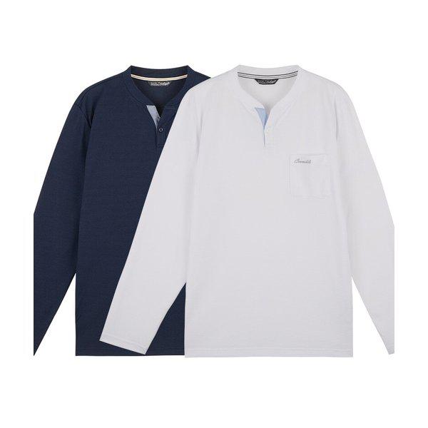 変形ヘンリーネックラウンドTシャツ CDAA8TS1436