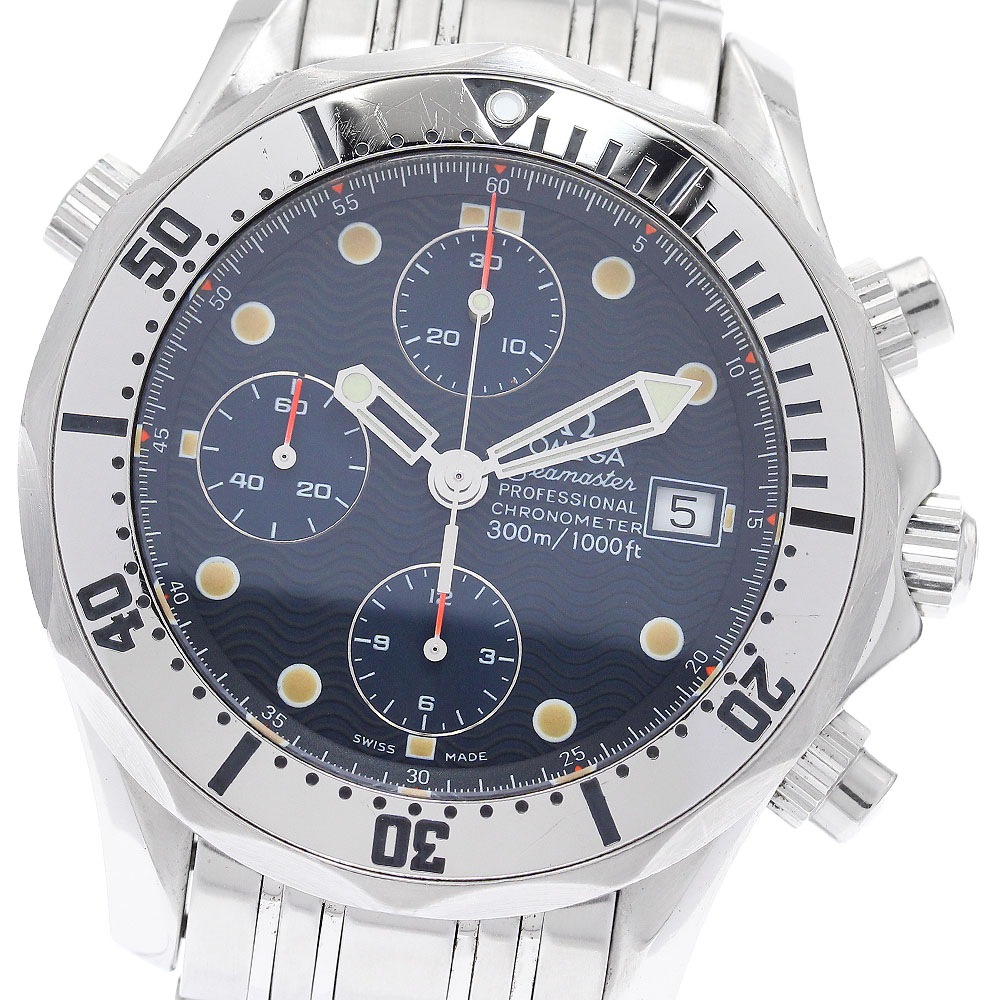 オメガ OMEGA 2598.80 シーマスター300 デイト クロノグラフ 自動巻き メンズ 保証書付き_889542【中古】