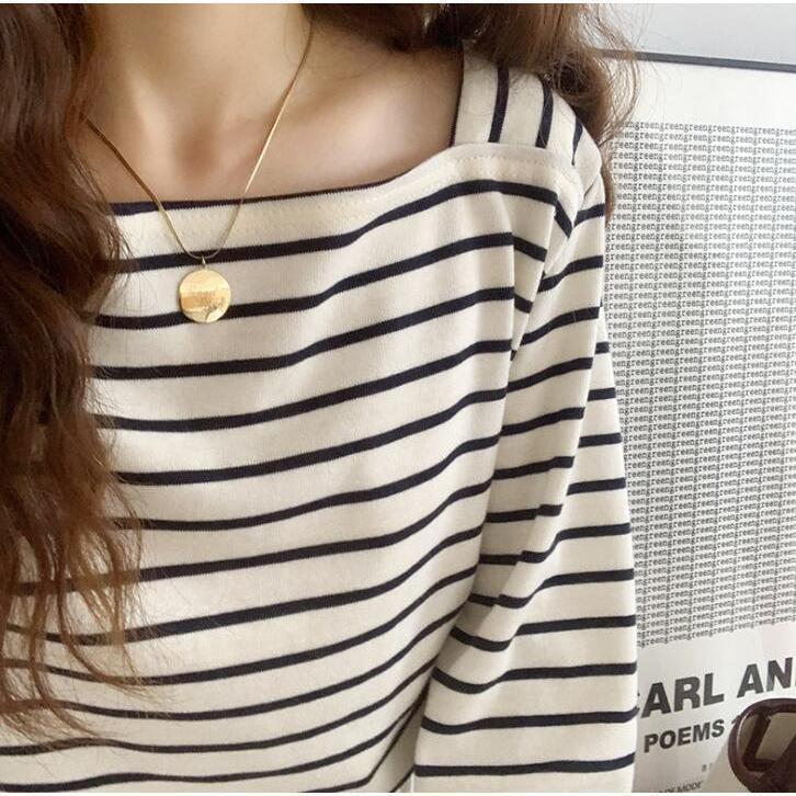 Tシャツ レディース カットソー春 夏 秋 40代 スクエア襟 長袖 体型カバー フランス風 プルオーバー 韓国風 20代 30代 40代 おしゃれ かわいい