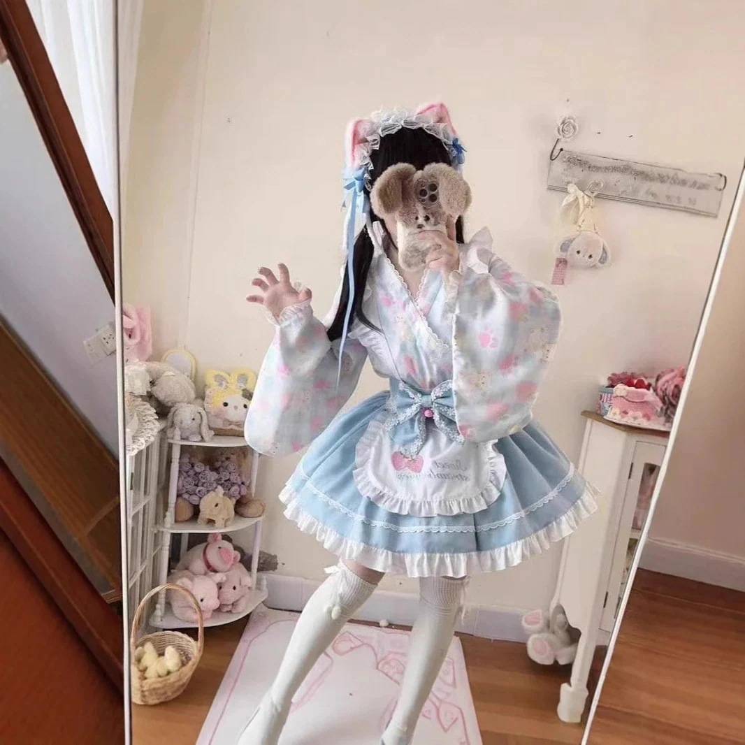 【即納】コスチューム ロリータドレスロリータ春秋メイド風ドレスロリータかわいい風プリンセススカート