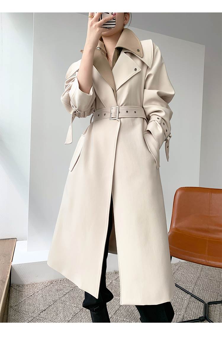 春秋 ブリティッシュ ヴィンテージ アウター レース コート ジャケット 上着 ロング丈 袖あり 長袖 Vネック 襟付き ストレート レース ベルト ハイウエスト ポリエステル 普通生地（春秋用） 大