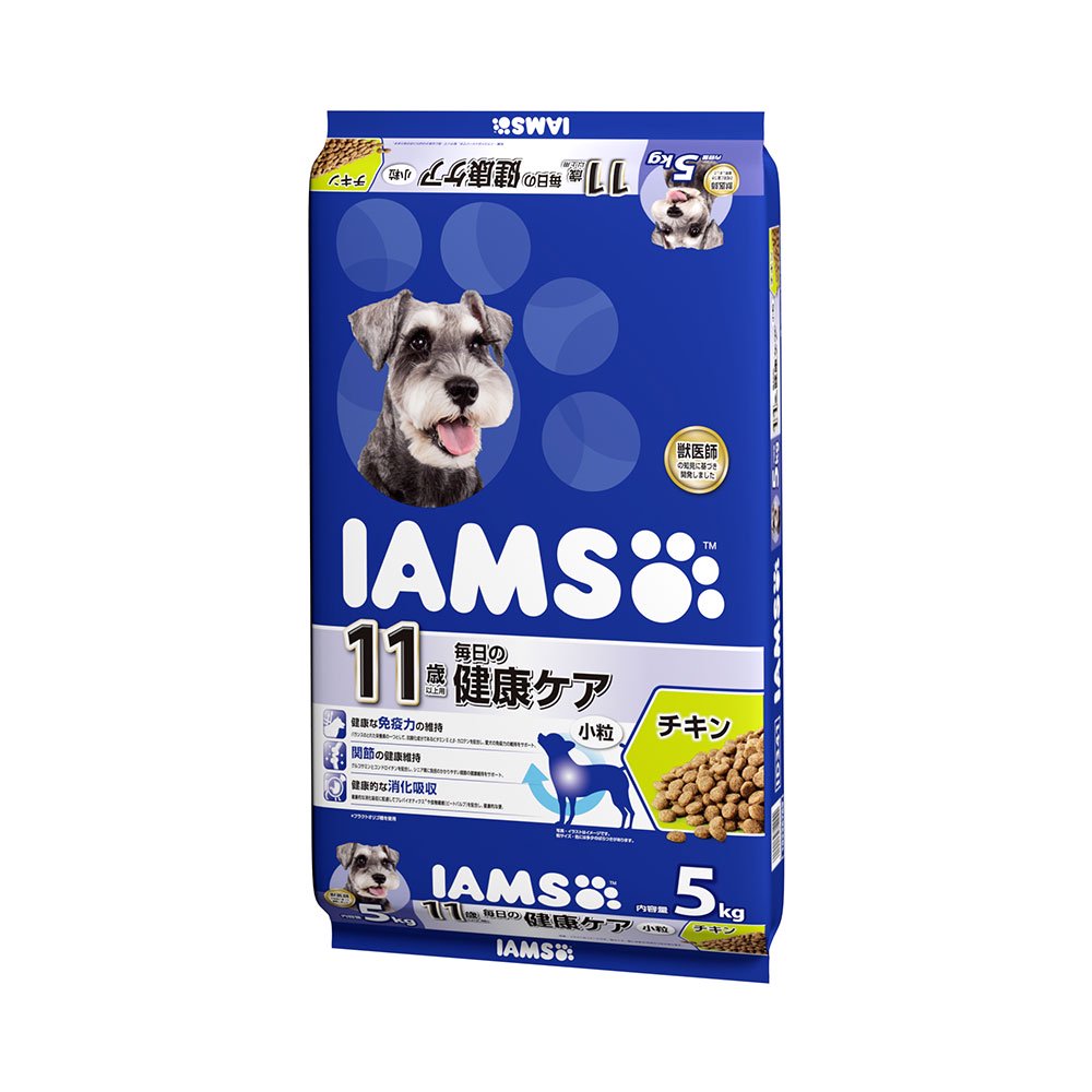 ドッグフード　１１歳以上用　毎日の健康ケア　チキン　小粒　５ｋｇ　正規品　ＩＡＭＳ　超高齢犬用　お一人様４点限り　ＣＲＣ45―05―40―01―30