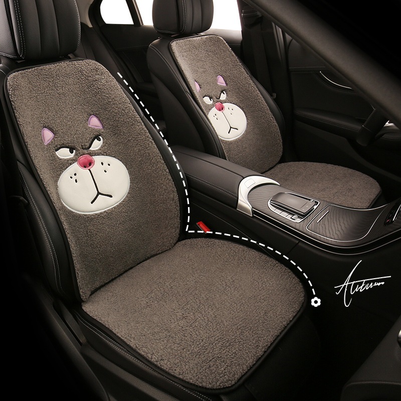 車のシートクッション 冬用 ぬいぐるみ かわいい ルシファー 猫 人形 高級車 ラムウール 暖かいシートクッション