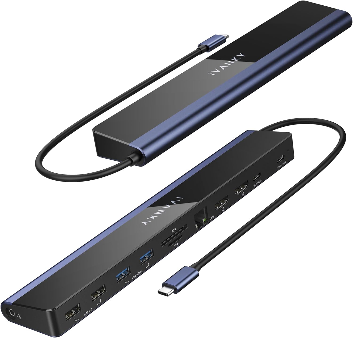 iVANKY USB-C ドッキングステーション hdmi 2つ12合体 85W PD ドックデュアル4K HDMIモニターサポート Thunderbolt 3/4 ハブ for DellHPLeno