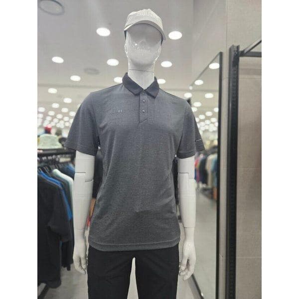 男性用夏のアウトドア機能性半袖カラークールストライプジェリー半袖Tシャツダークネイビー_CC