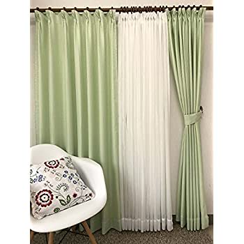 品番2657　4枚組カーテン (巾100cmx丈178cm 4枚組， グリーン)