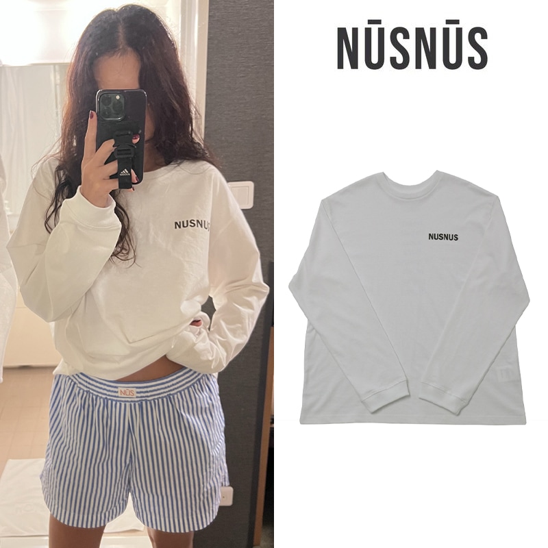 [人気商品] NUSNUS ヌスティー / Tシャツ / 長袖Tシャツ / コットンTシャツ / ルーズフィットTシャツ / 白いTシャツ / ベーシックTシャツ / 韓国の人気ブランド