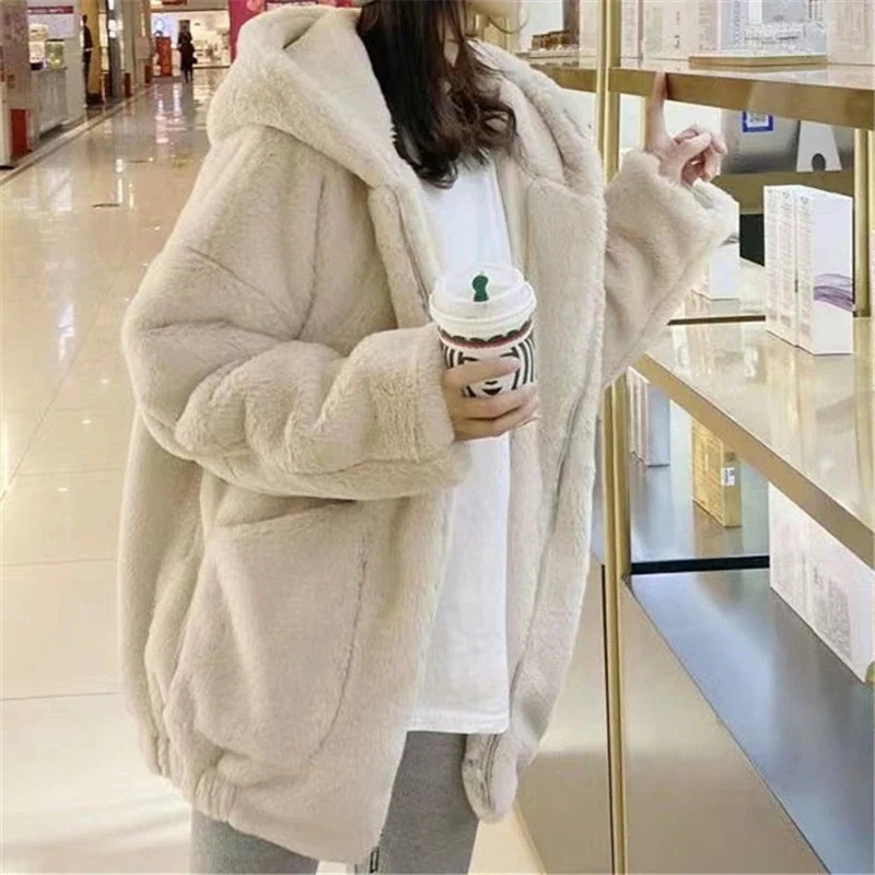 人気品超目玉フェイクファーコートファーコートレデイース毛皮コートジャケットミドル丈ボアコート防寒防風長袖アウターフード付き