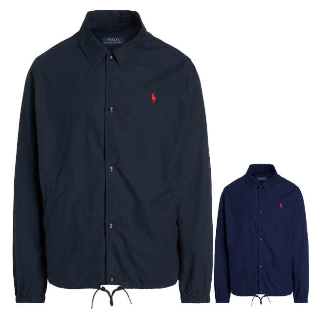 本物保証 ラルフ メンズ Poplin JKT ポプリン ジャケット ウインドブレーカー 2カラー展開 (ブラック / ネイビー) 並行輸入品