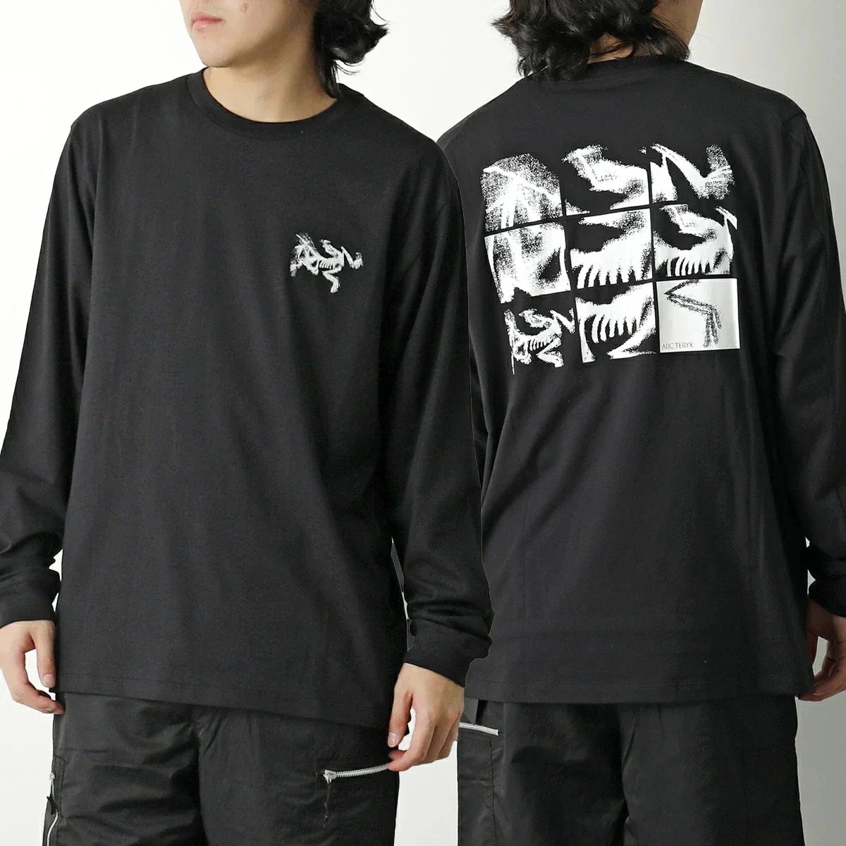 ARCTERYX アークテリクス Tシャツ Kragg SL Cotton Bird Tile LS クラッグ SL コットン バード タイル X000009537 メンズ 長袖 ロンT Black/