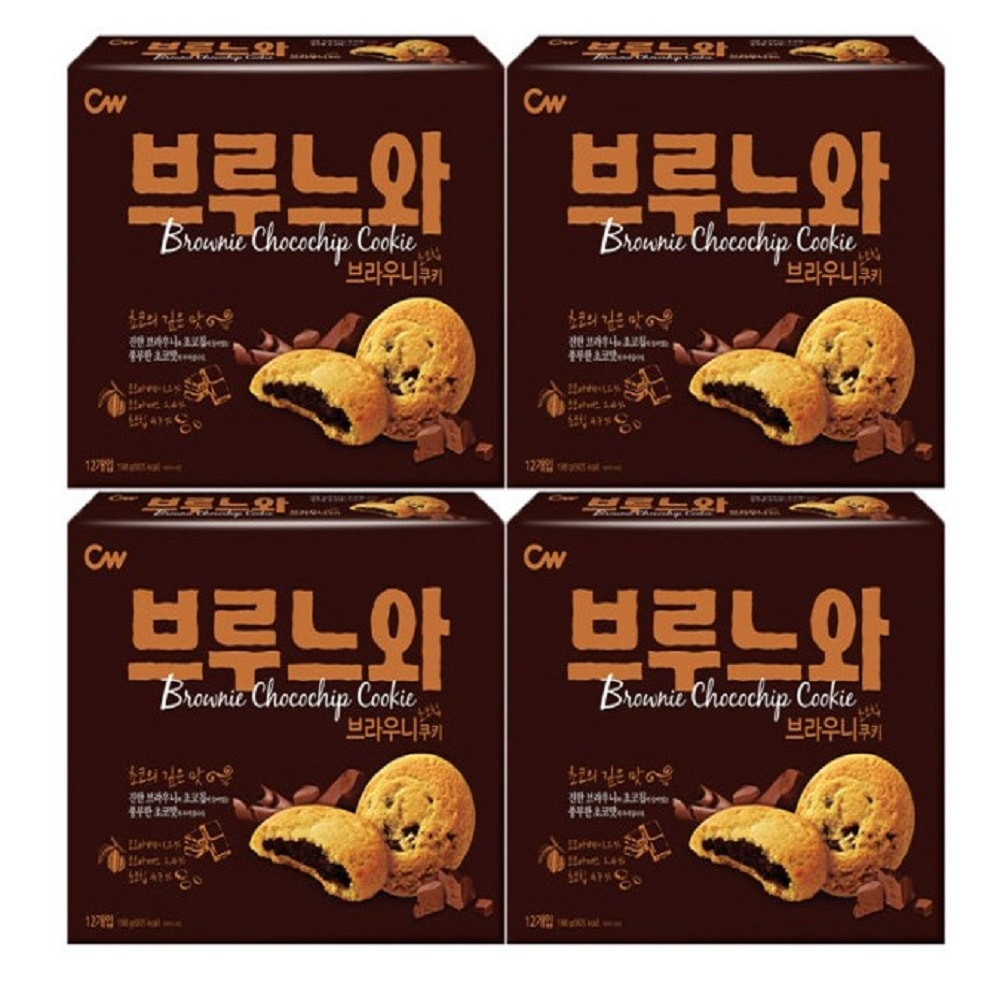 韓国-K MEAL韓国-K MEAL-ブルヌと 10個入り 4箱 クッキー デザート おやつ チョコ もち 学校 オフィス-K FOOD