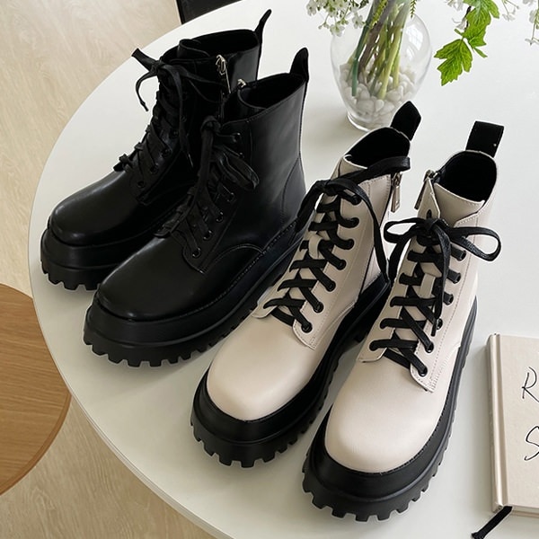 ショートブーツ ワークブーツ トラックソール レースアップ