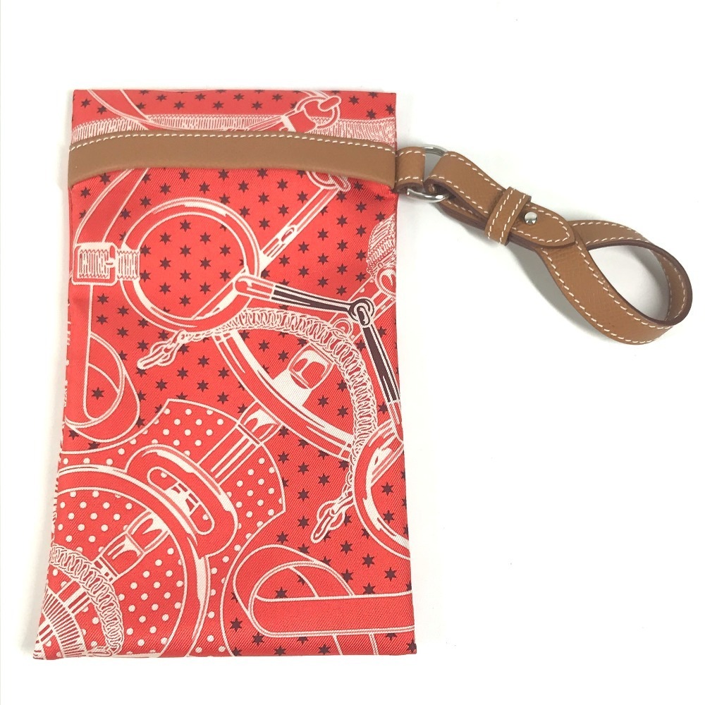 ポーチ ケース アヴェックソワ ポケット GM EPERON DOR ポーチ 眼鏡 アイウェア サングラス メガネポーチ シルク レッド系