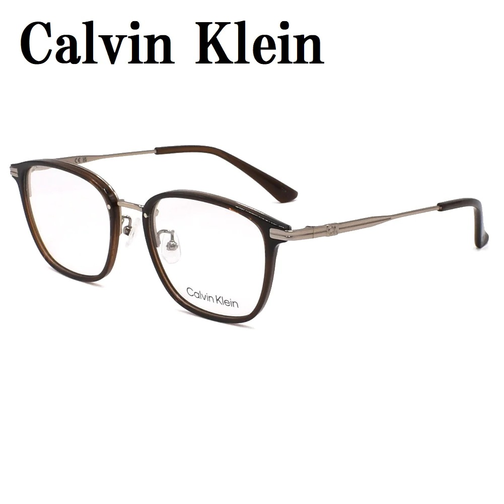 国内正規品 CK22562LB 200 メガネ 眼鏡 アイウェア アジアンフィット フレーム 鼻あて メンズ レディース ブラウン シルバー
