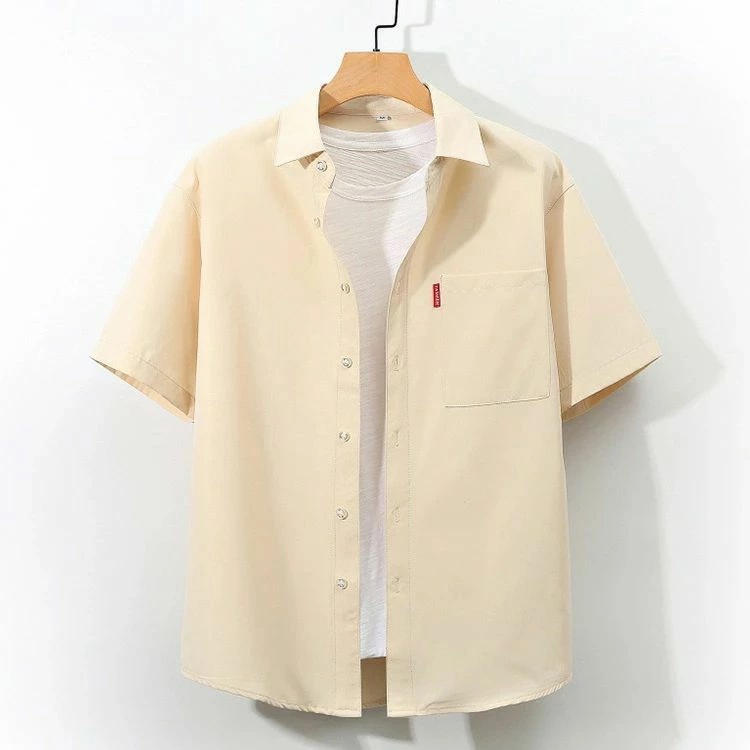 プレゼント 半袖 開襟シャツ 薄手 カジュアルシャツ 夏 XL 夏服 シャツ 大きいサイズ XL 無地シャツ M お兄系 胸ポケット L 半袖シャツ ス 襟付き XL シンプル カジュアル シンプル
