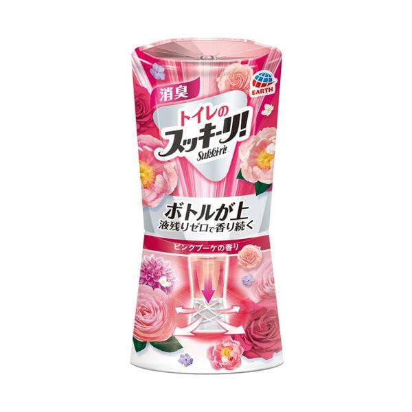 （まとめ） アース製薬トイレのスッキーリ！ ピンクブーケ 400mL 1セット（3個） [x5セット]