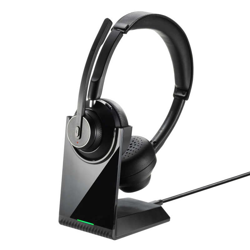 サンワサプライ　Bluetoothステレオヘッドセット(クレードル付き・デュアルマイク)　MM-BTSH70BK