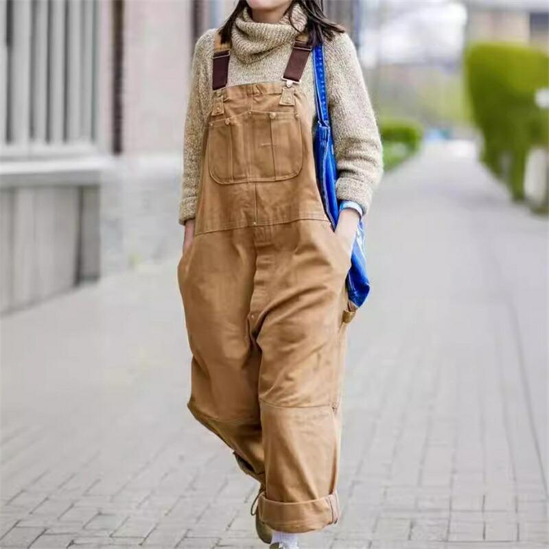 サロペット ワイド レディース ゆったり 着痩せ 韓国 おしゃれ カジュアルパンツ チノパンツ 夏 パンツ 春秋 ボトムス 20代 30代 40代 50代 シンプル風 薄手871068