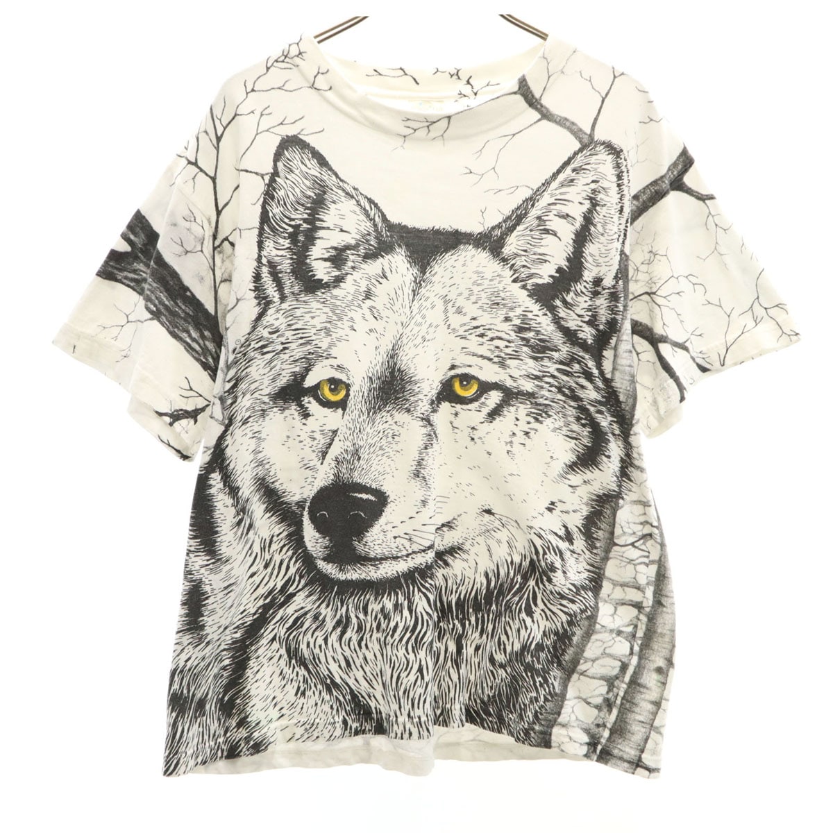 sportnit 90s オールド オオカミ 半袖 Tシャツ L ホワイト アニマル メンズ 古着 7,200円