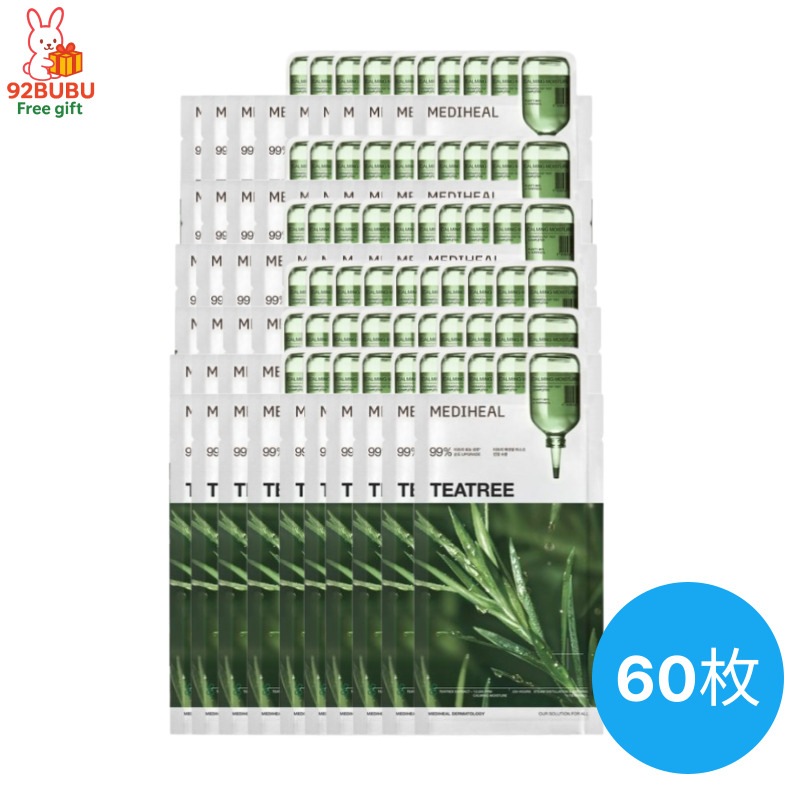 【人気パック30+30】エッセンシャルマスクパックティーツリー60枚/毎日 /デイリーパック/顔パック/鎮静/ニキビ/大容量/毛穴/しっとゆらぎ肌り肌/おうち美容/おすすめ シートマスク/メイク前