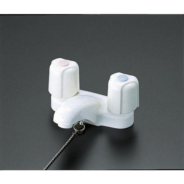 KM66 洗面2ハンドル混合栓 栓付