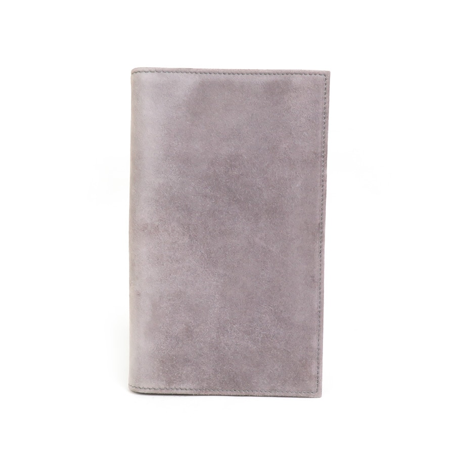 エルメス HERMES 手帳カバー スエード/レザー グレー/ダークブルー ユニセックス e58371f