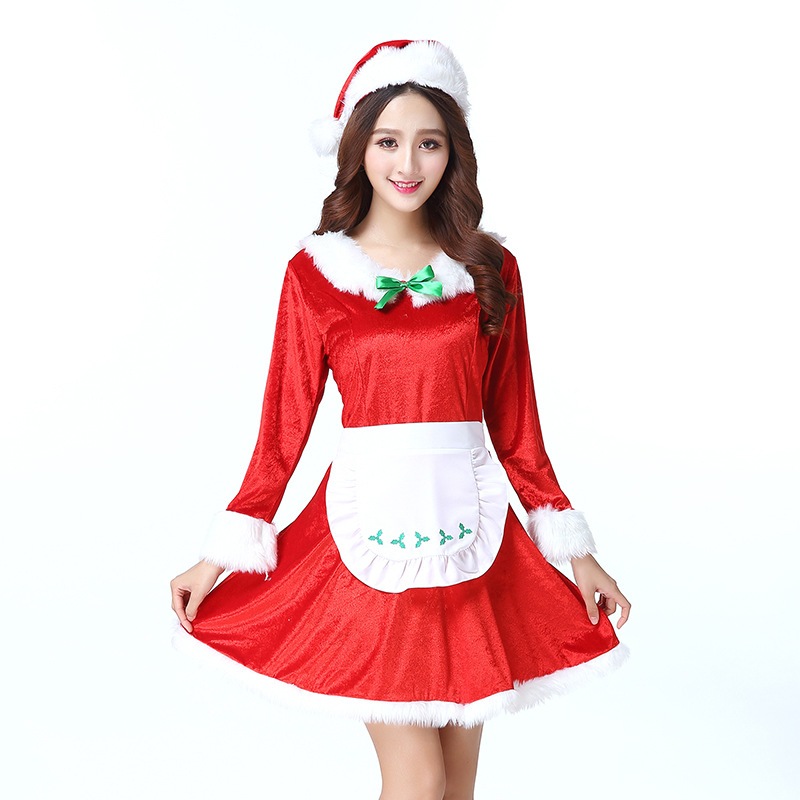 日本人気超絶の 韓版クリスマスコINS風スチュームクリスマスかわいいメイドコスチュームクリスマスパーティーショーパフ クリスマス