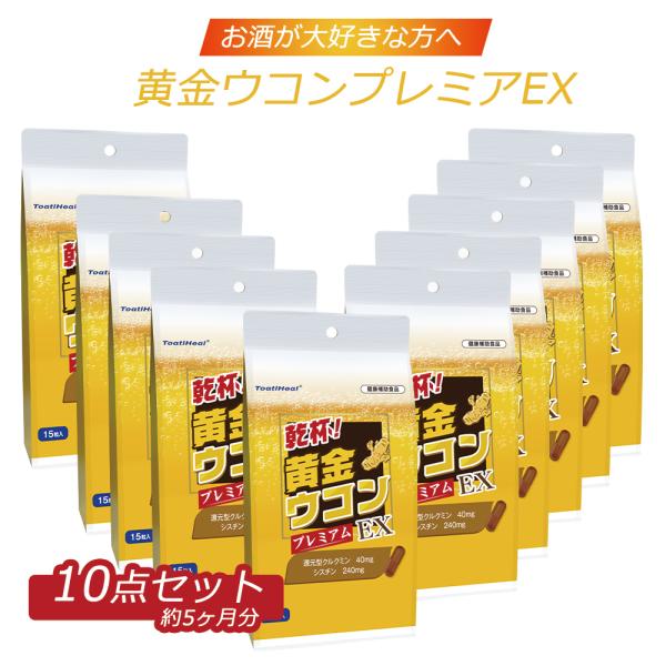 10点セット 同太和 黄金ウコンプレミアEX 乾杯 健康補助食品 還元型ウコン サプリメント