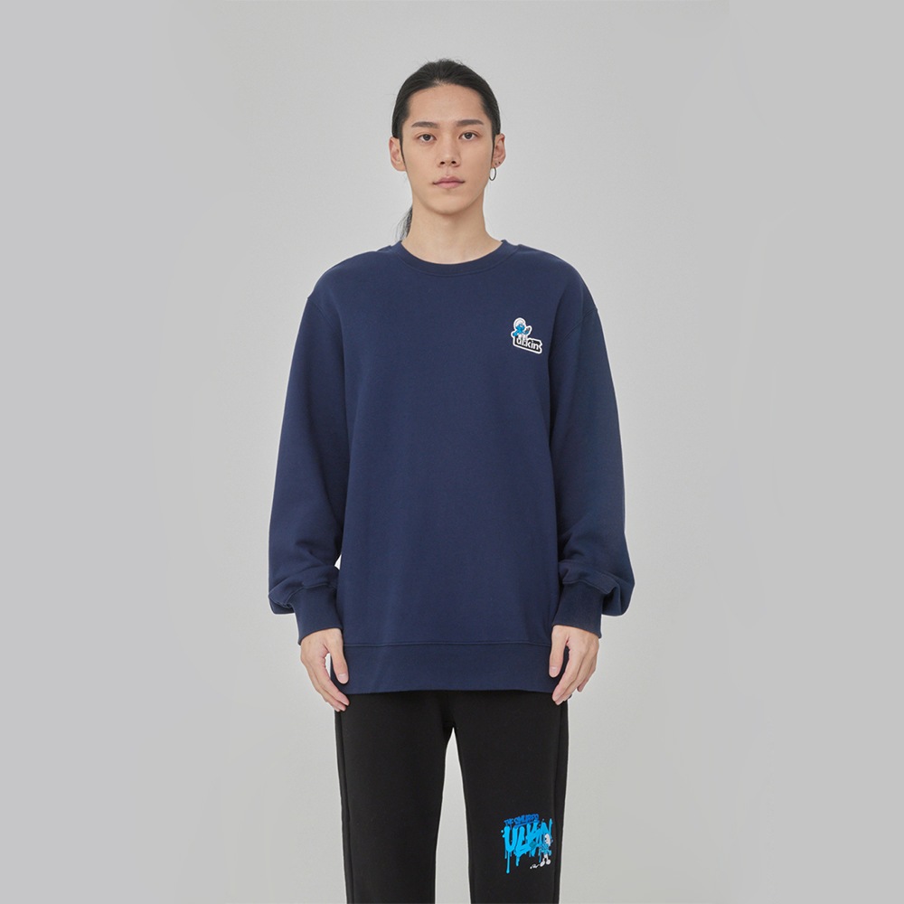 UL:KIN X THE SMURFS_Logo Embroidery Sweatshirts_NV